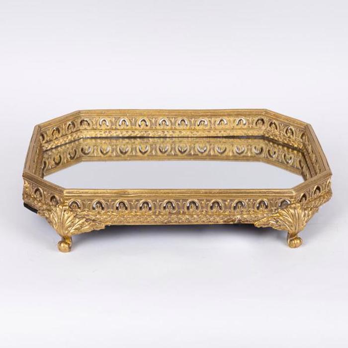 ESTHETI home Diskos me Kathrepti Resin Xrusos Antike 40x28x7.7cm 752-16103